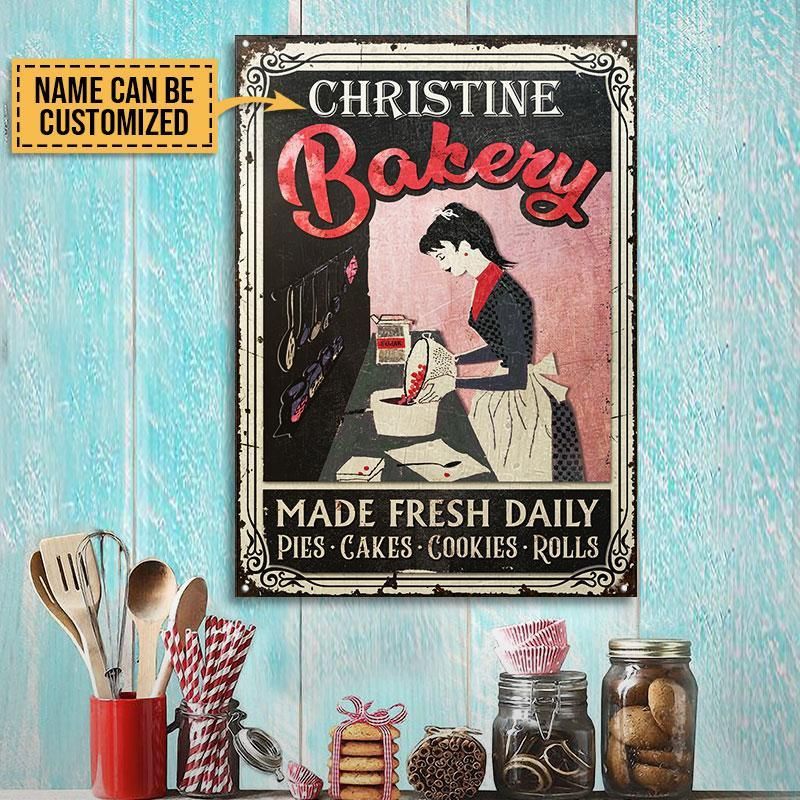 Personalized Baking Bakery Cakes Made Fresh Daily Customized Classic Metal Signs