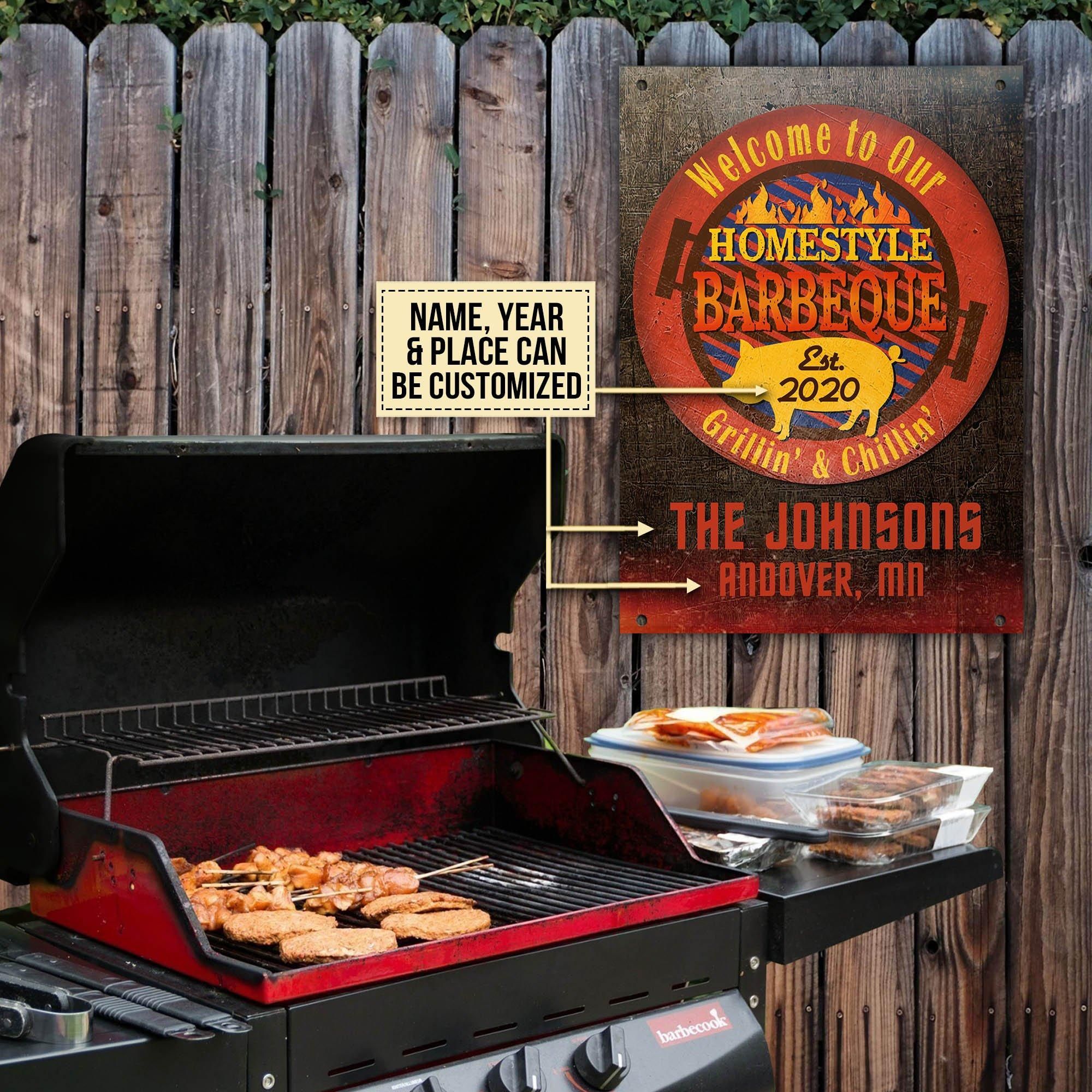 Personalized BBQ Homestyle Barbeque Customized Classic Metal Signs