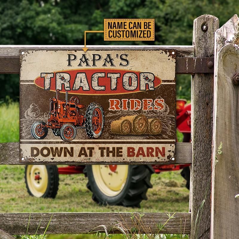Personalized Tractor Barn Customized Classic Metal Signs