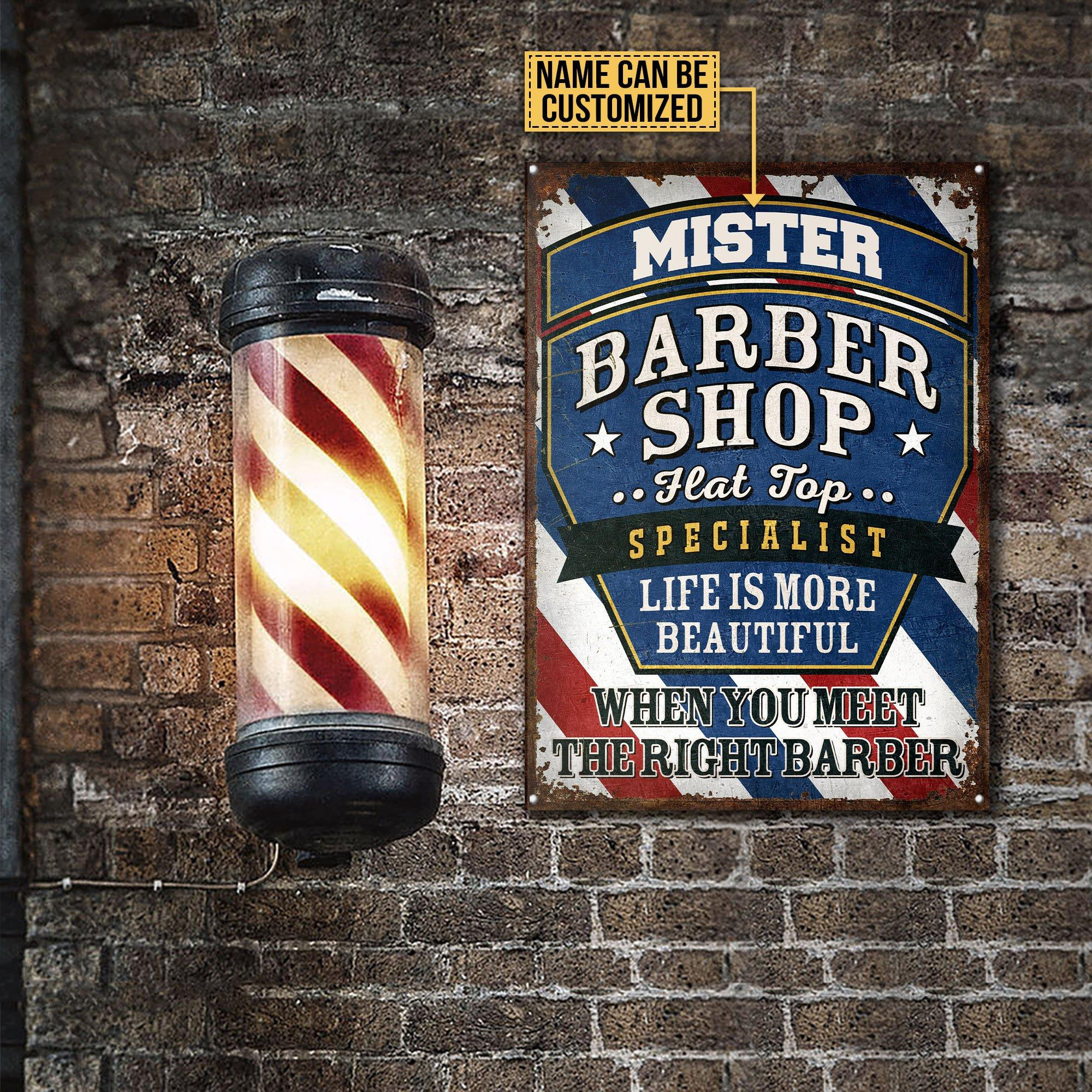 Personalized Barber Life Is More Beautiful Customized Classic Metal Signs