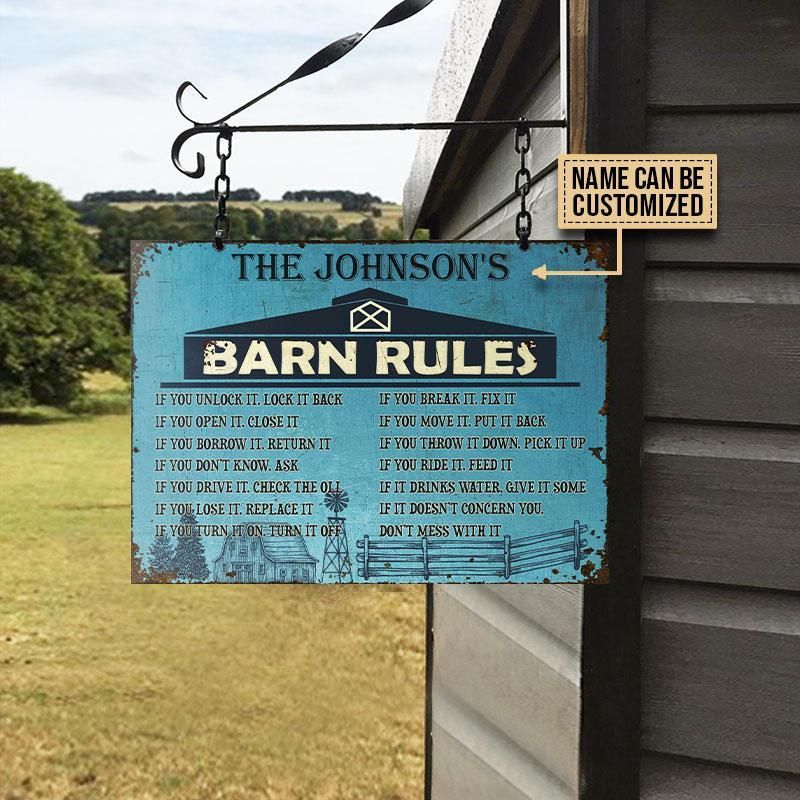 Personalized Farm Barn Rules Customized Classic Metal Signs