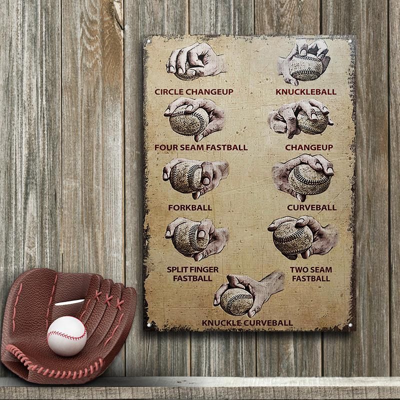 Baseball Pitching Grips Customized Classic Metal Signs