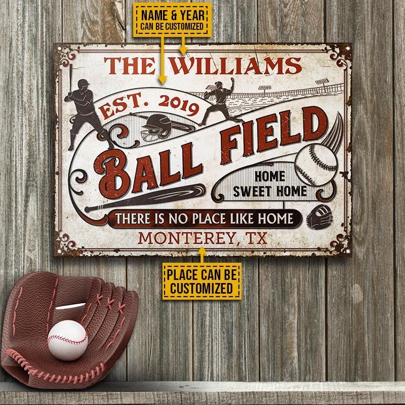 Personalized Baseball Field No Place Customized Classic Metal Signs