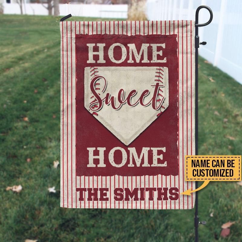 Personalized Baseball Home Sweet Home Customized Flag