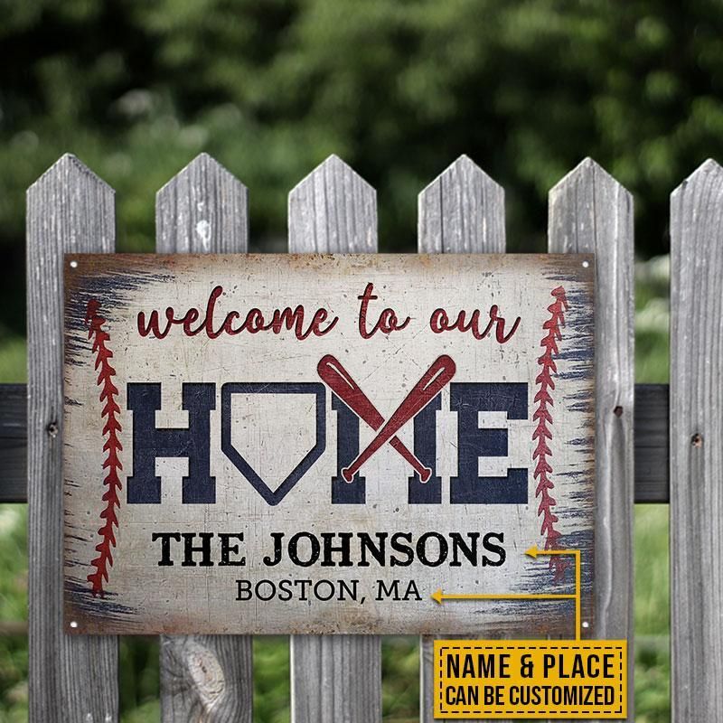 Personalized Baseball Welcome To Customized Classic Metal Signs