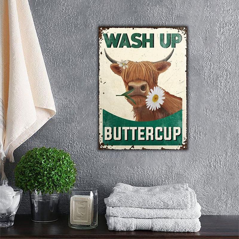 Highland Cattle Wash Up Customized Classic Metal Signs
