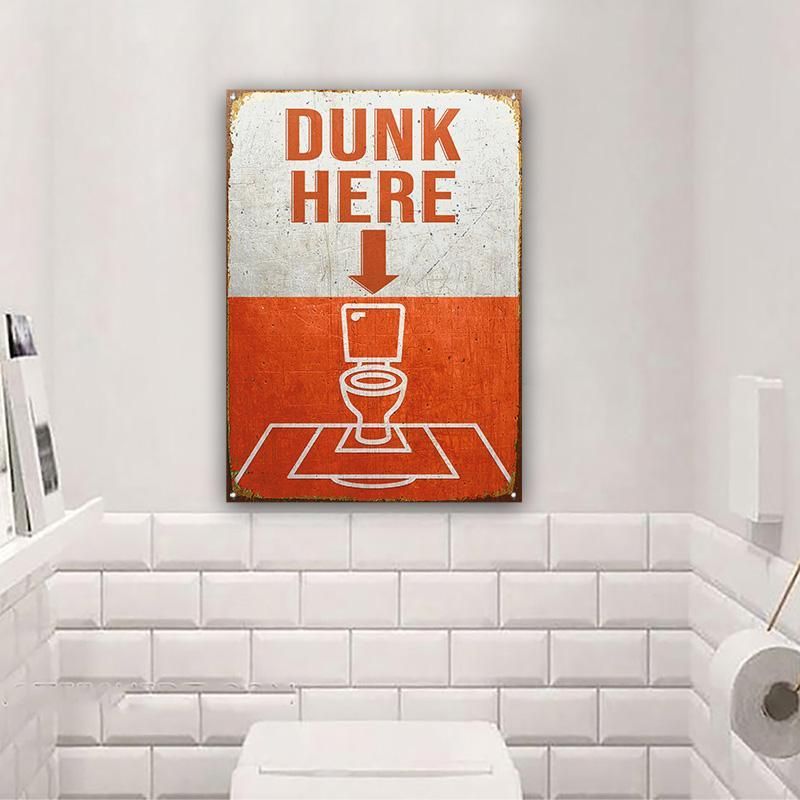 Basketball Dunk Here Restroom Customized Classic Metal Signs