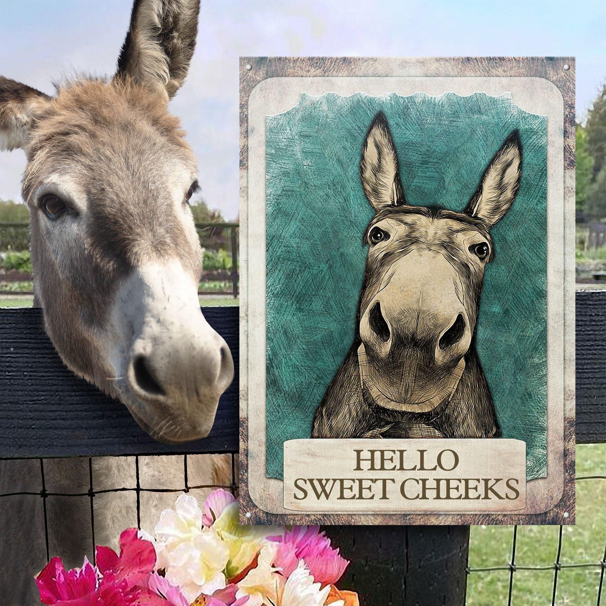 Donkey Hello Sweet Cheeks Customized Classic Metal Signs