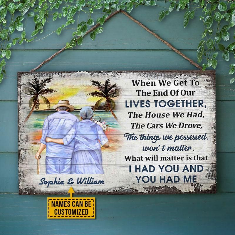 Personalized Beach Old Couple When We Get Custom Wood Rectangle Sign