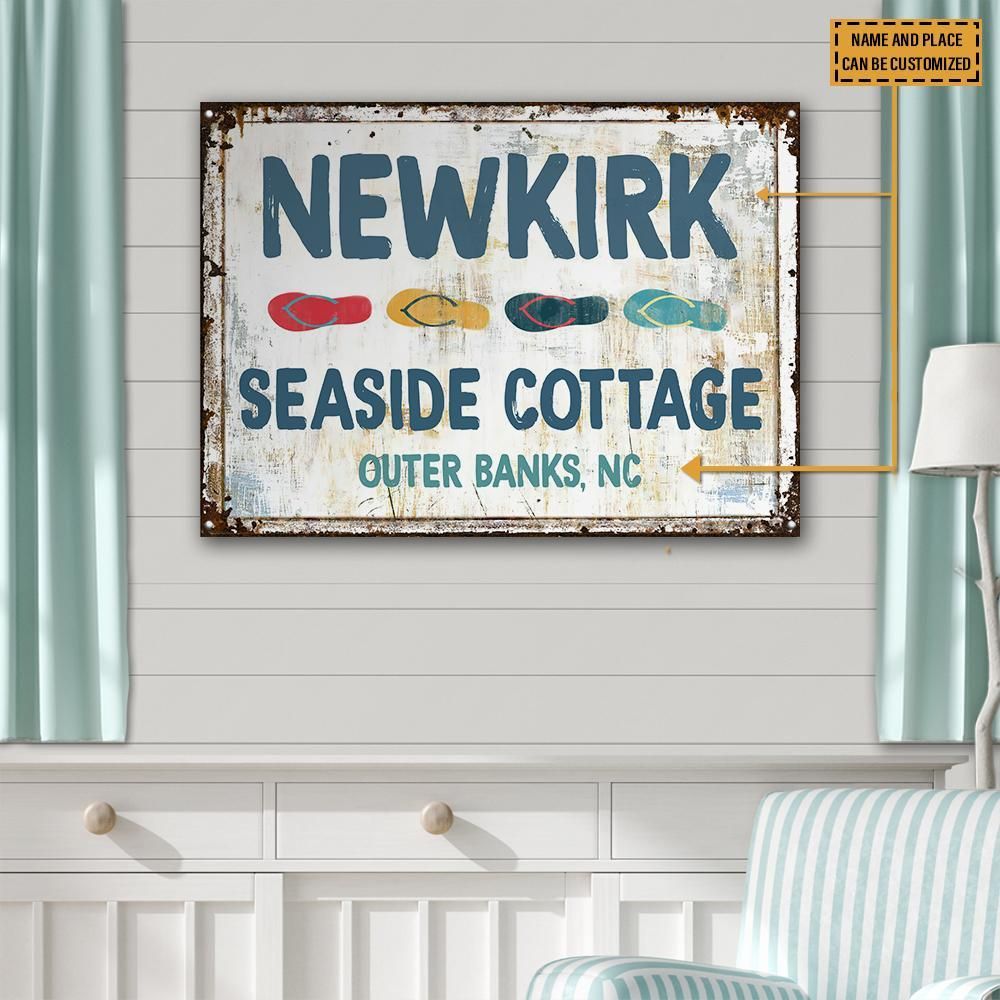 Personalized Beach Seaside Cottage Customized Classic Metal Signs