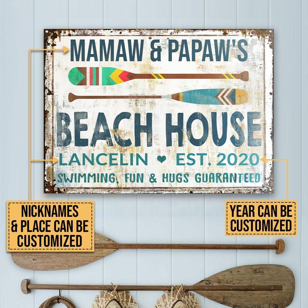 Personalized Beach Swimming Guaranteed Customized Classic Metal Signs