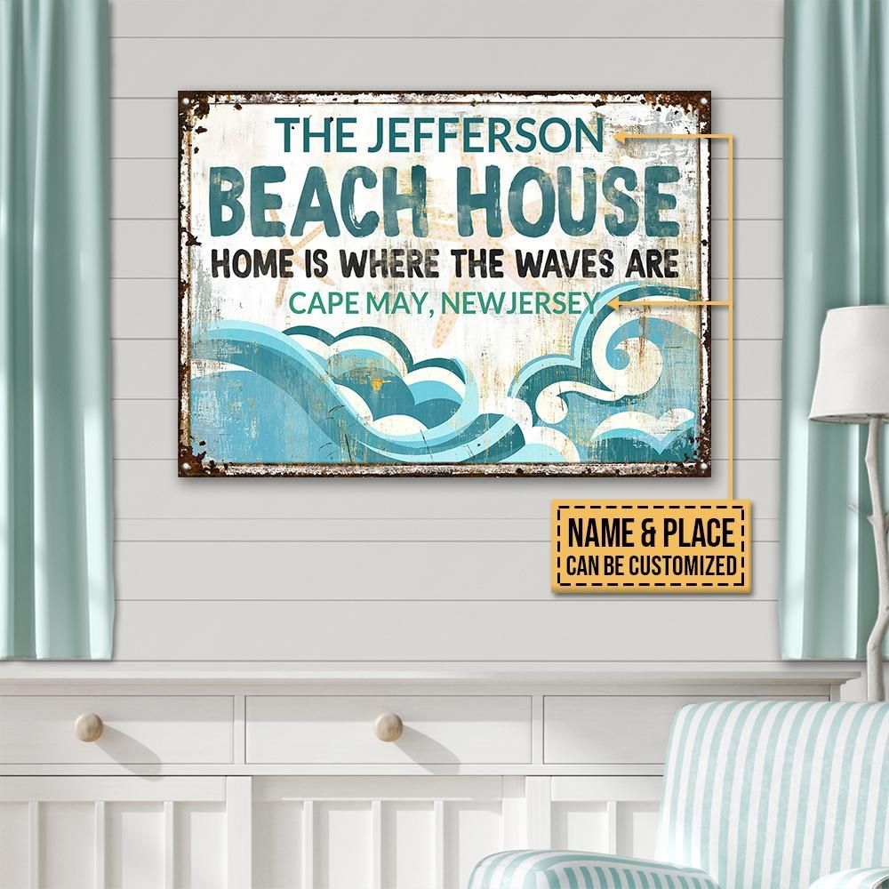 Personalized Beach House Home Is Customized Classic Metal Signs