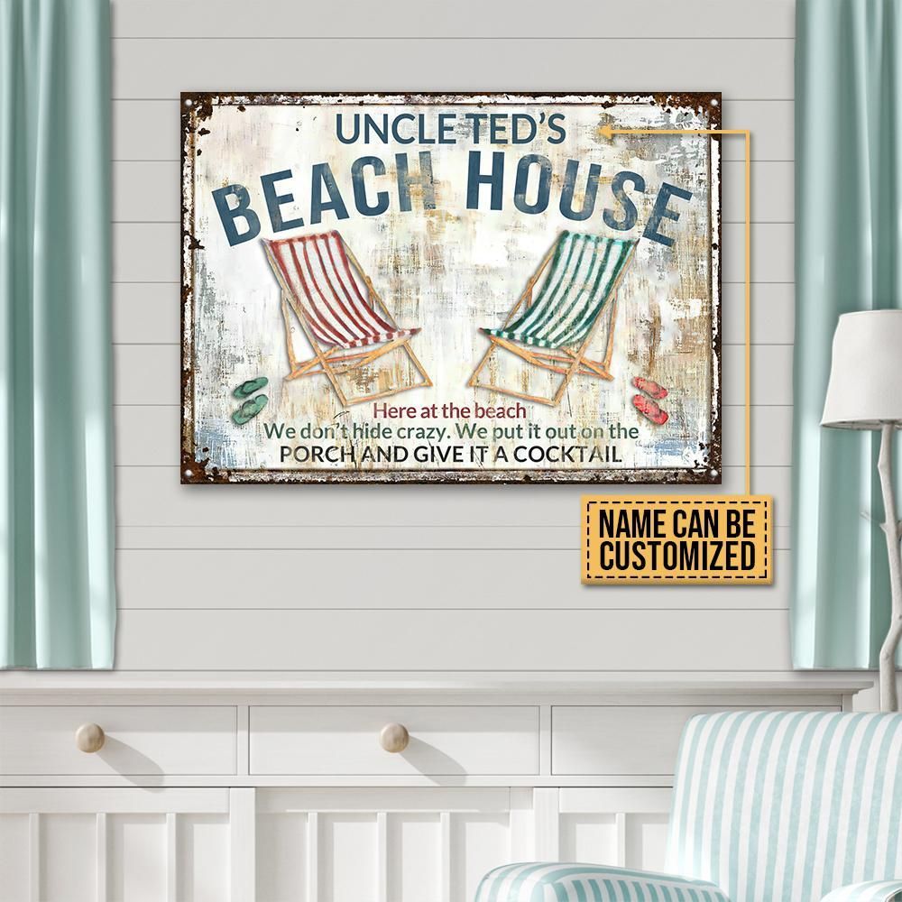 Personalized Beach Hide Crazy Customized Classic Metal Signs