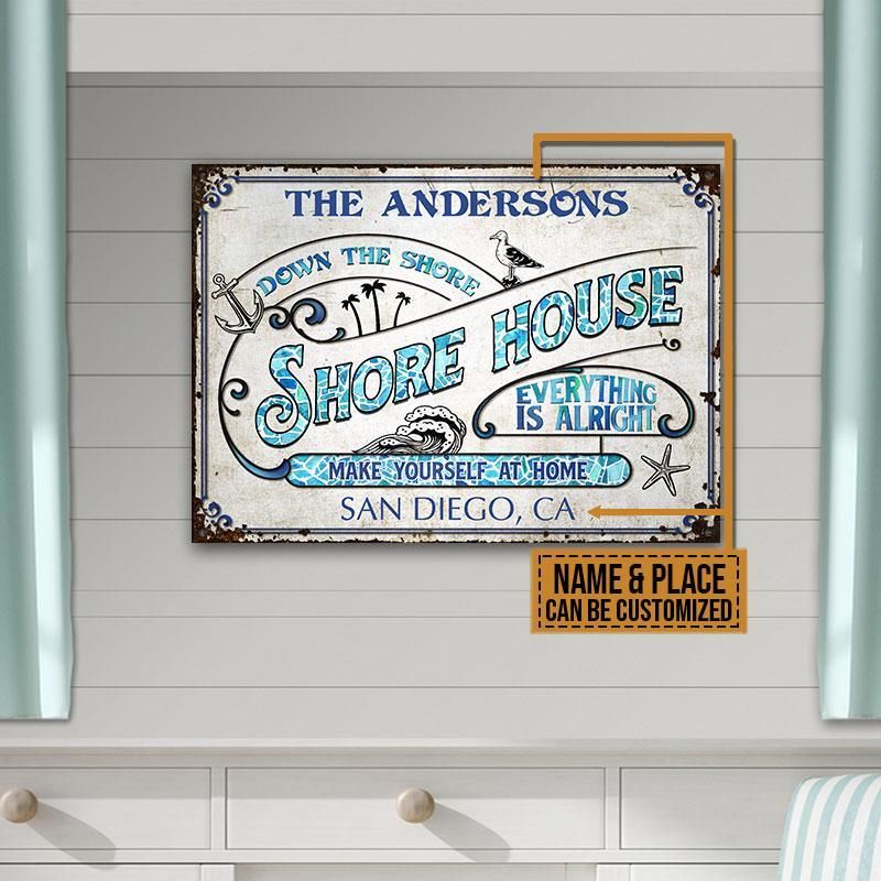 Personalized Beach Shore House Customized Classic Metal Signs