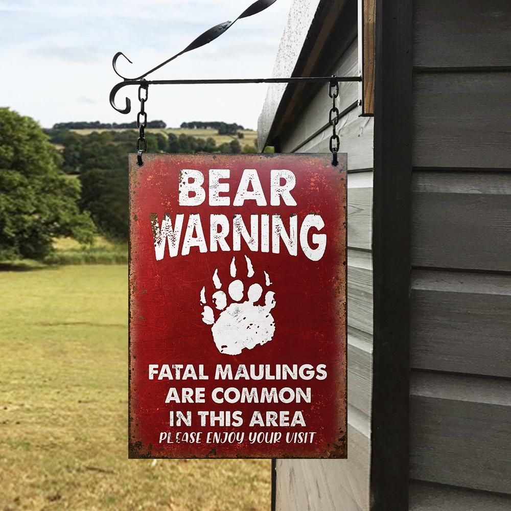 Bear Warning Enjoy Your Visit Customized Classic Metal Signs