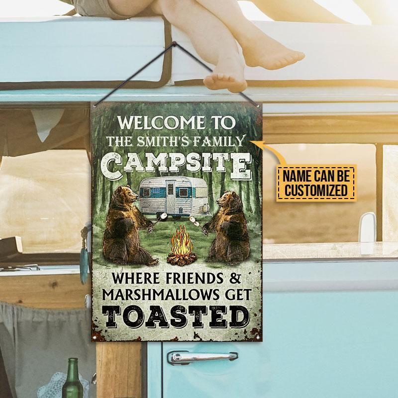 Personalized Camping Welcome To Campfire Customized Classic Metal Signs