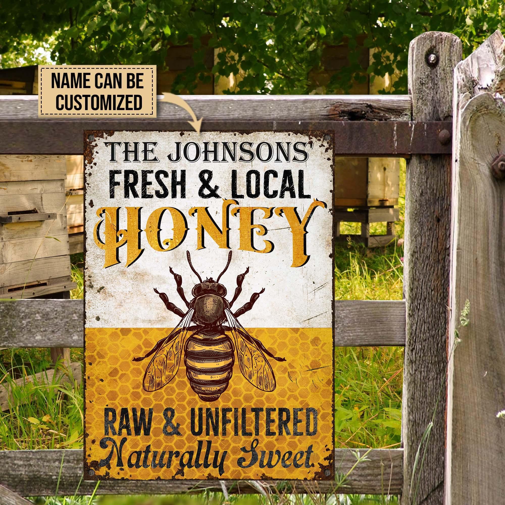 Personalized Honey Bee Naturally Sweet Customized Classic Metal Signs