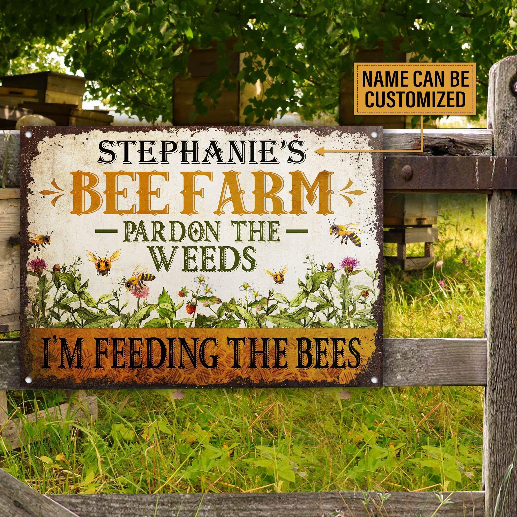 Personalized Bee Farm Horizontal Customized Classic Metal Signs