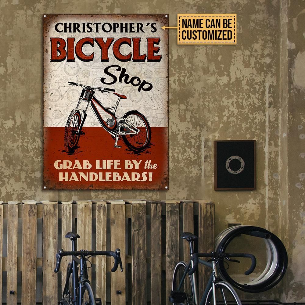 Personalized Cycling Bicycle Shop Customized Classic Metal Signs