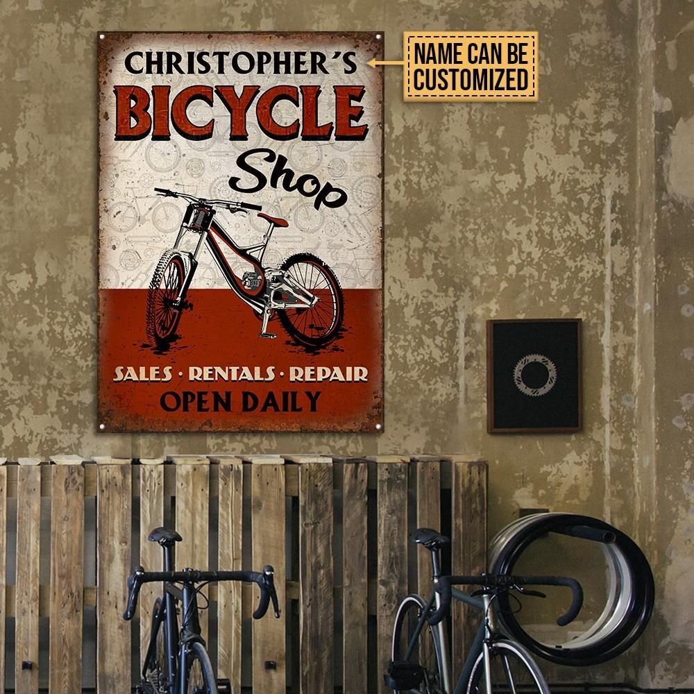 Personalized Cycling Bike Shop Customized Classic Metal Signs