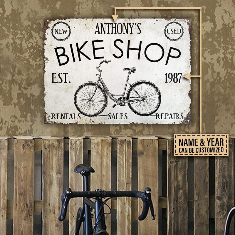 Personalized Cycling Bike Shop Used Customized Classic Metal Signs