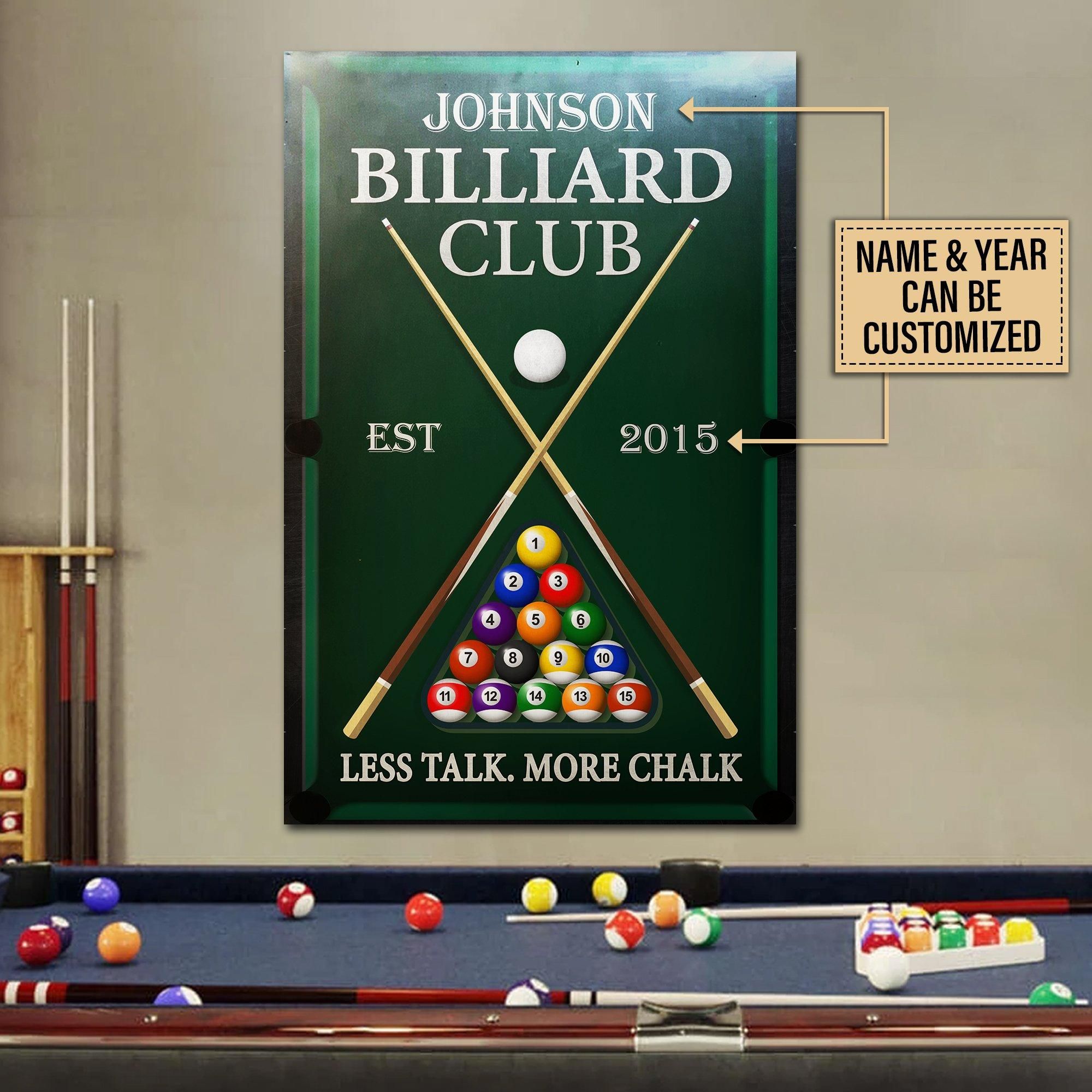 Personalized Billiard Club Classic Metal Signs