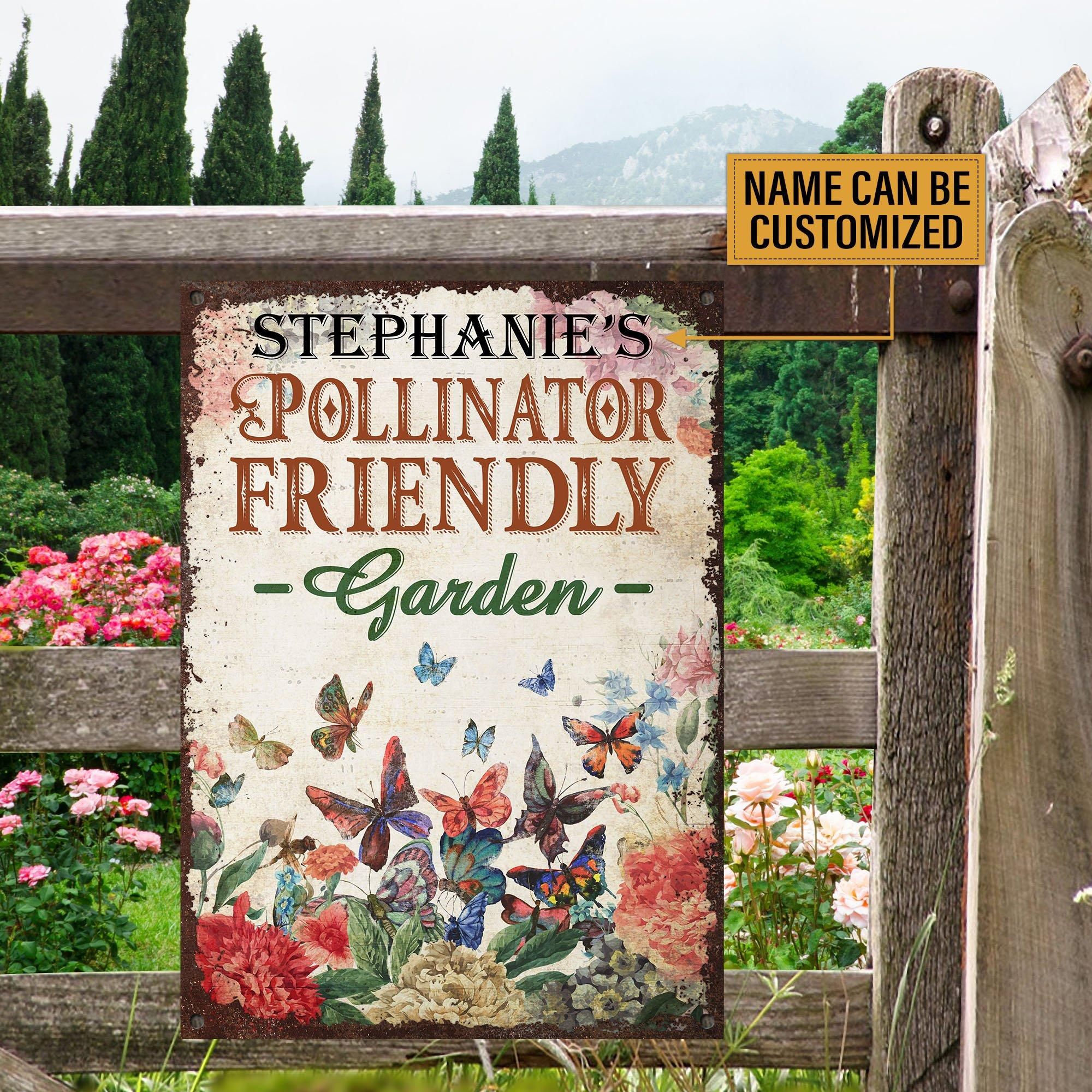 Personalized Butterfly Garden Pollinator Friendly Customized Classic Metal Signs