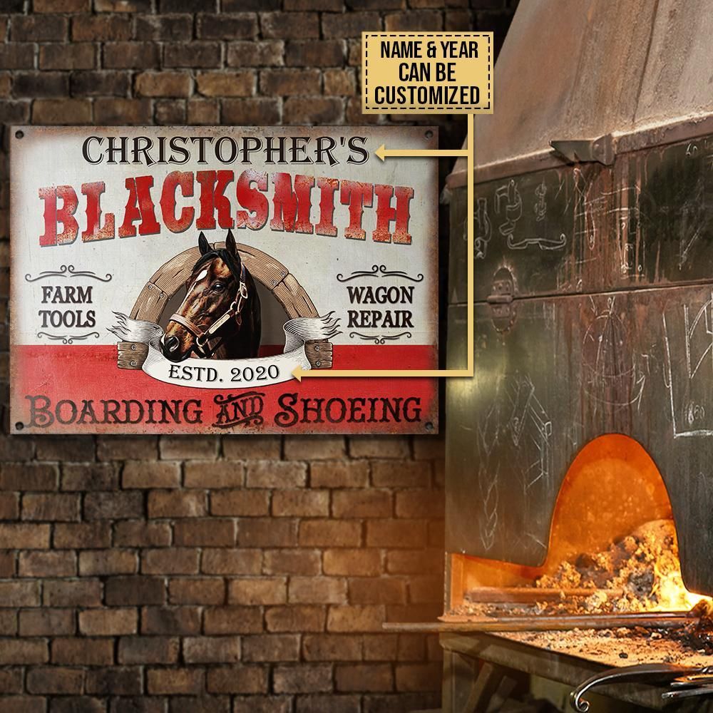 Personalized Blacksmith Horse Boarding And Shoeing Customized Classic Metal Signs
