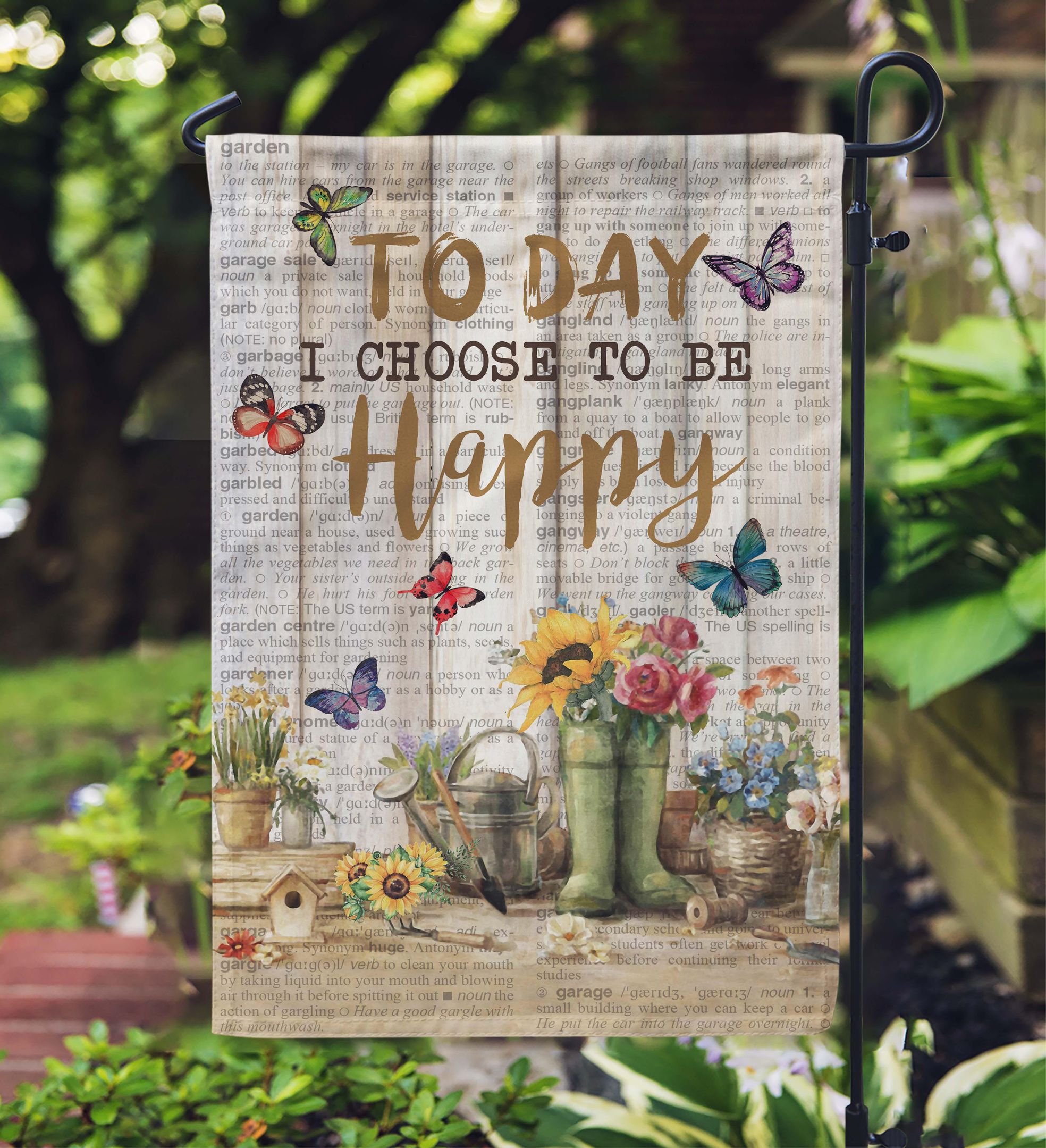 Pallet Garden Choose To Be Happy Butterfly Garden Flag