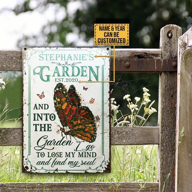 Personalized Butterfly Garden And Into Customized Classic Metal Signs