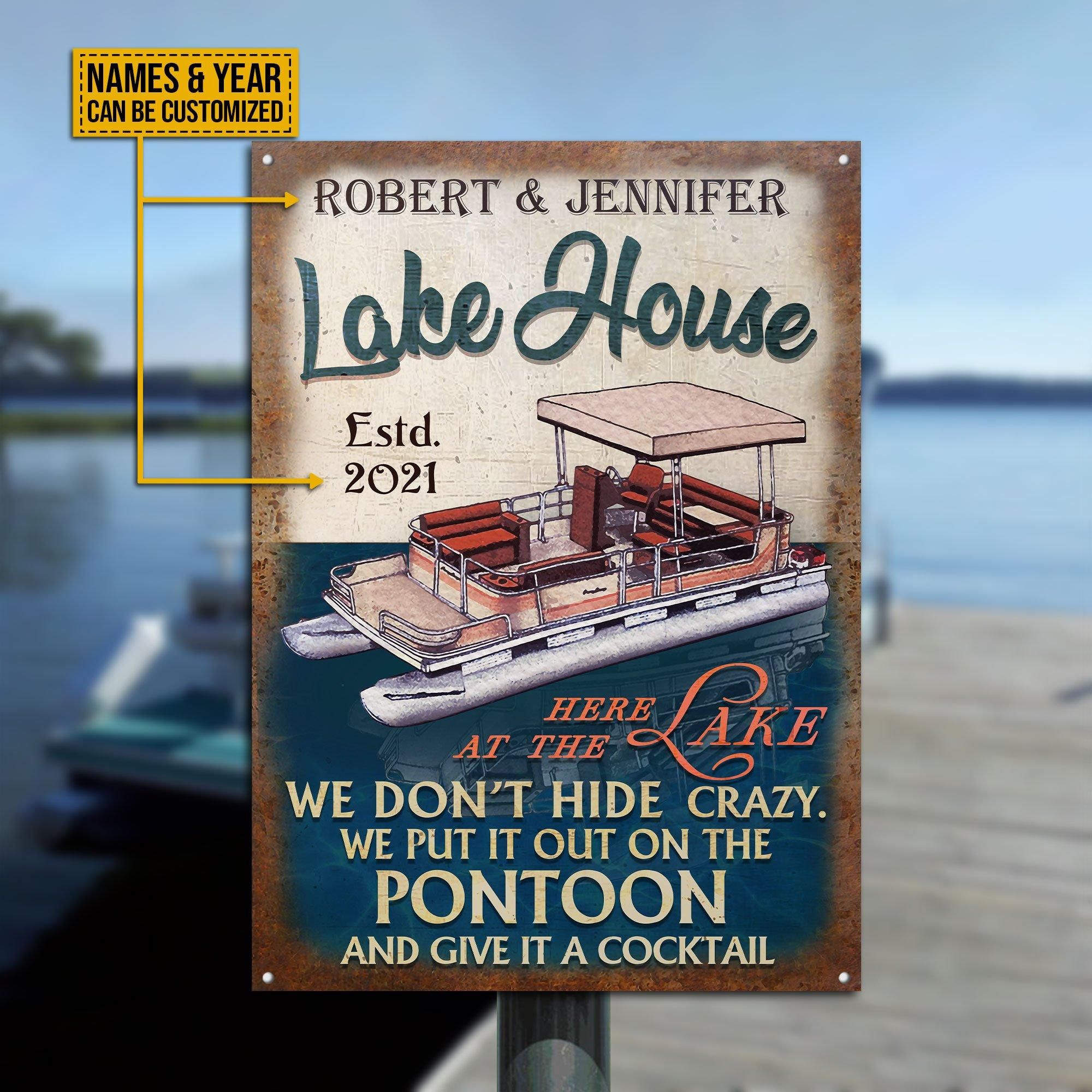 Personalized Pontoon Lake House Crazy Customized Classic Metal Signs