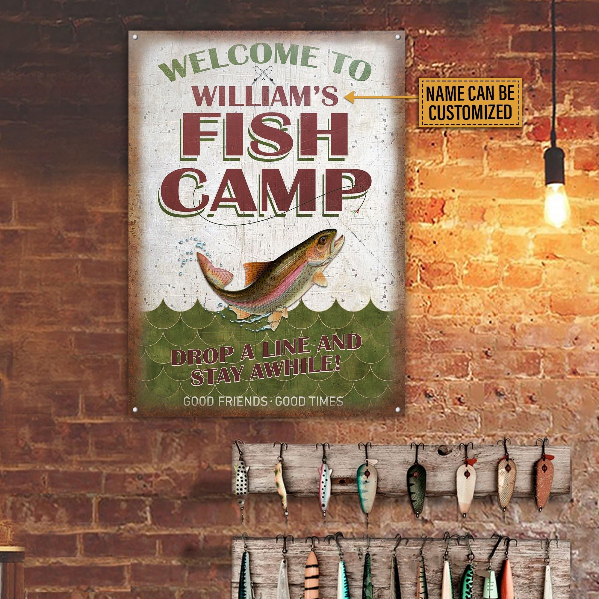 Personalized Fishing Fish Camp Customized Classic Metal Signs