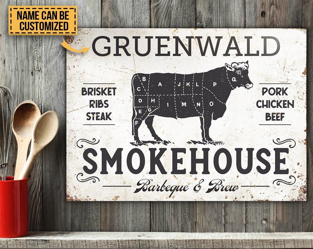 Personalized BBQ Smokehouse Classic Metal Signs PAN