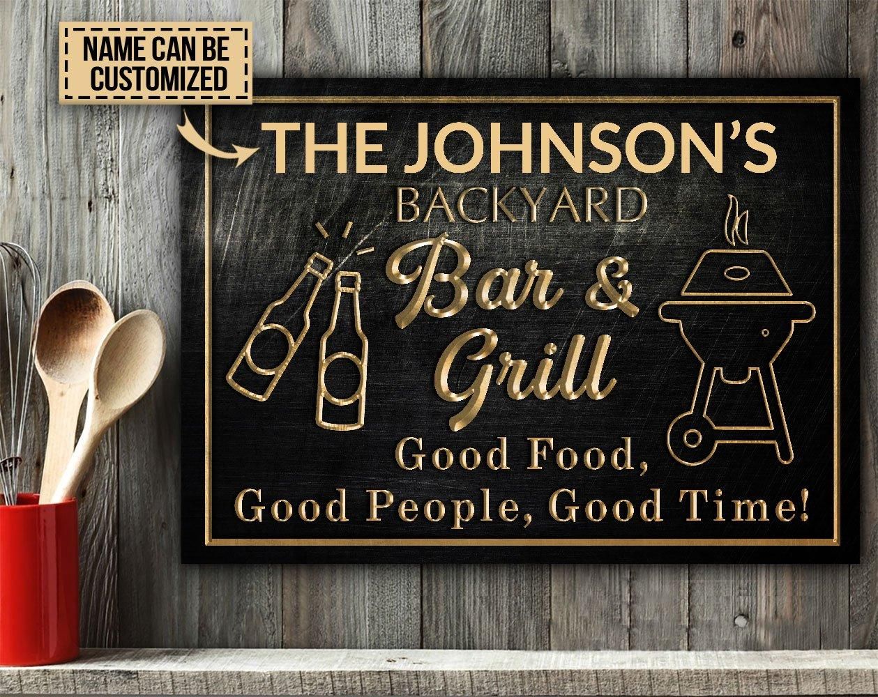 Personalized Grilling Backyard Good Food Customized Classic Metal Signs PAN