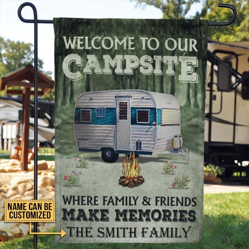 Personalized Camping Welcome To Our Campsite Customized Flag