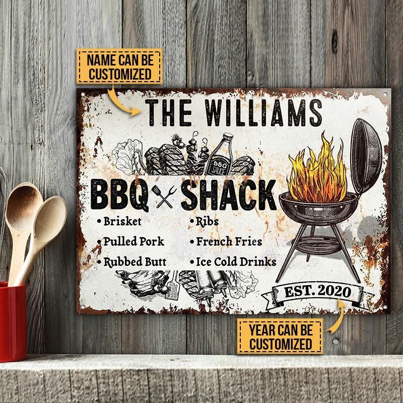 Personalized Grilling BBQ Shack Customized Classic Metal Signs