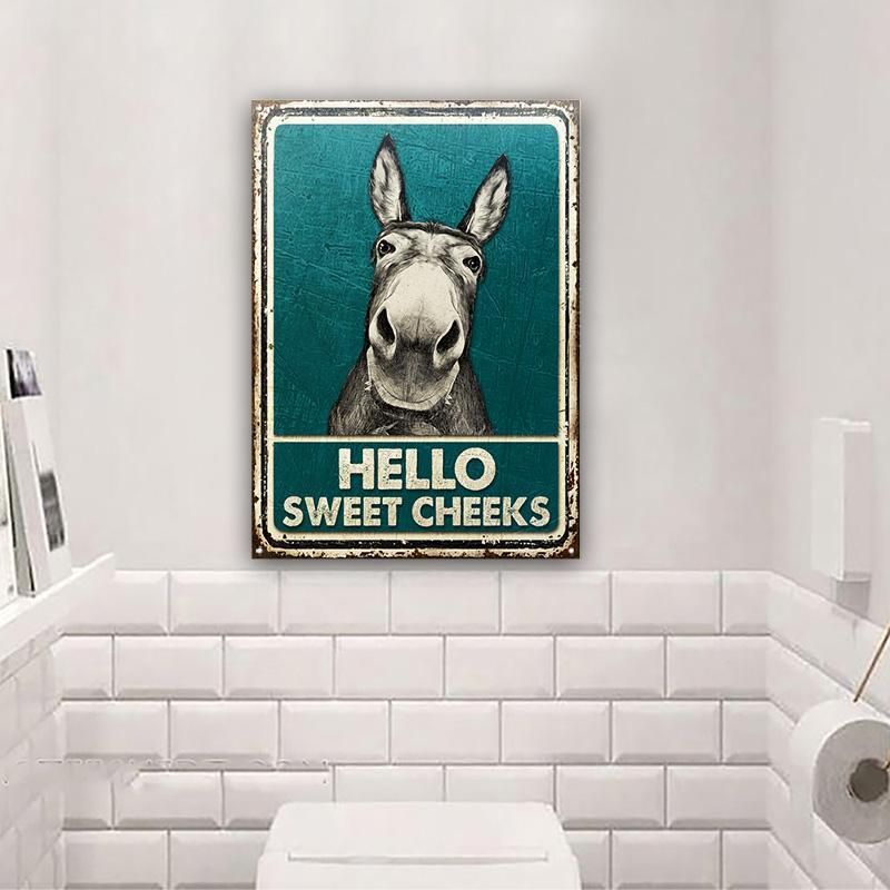 Donkey Color Customized Quotes Restroom Customized Classic Metal Signs