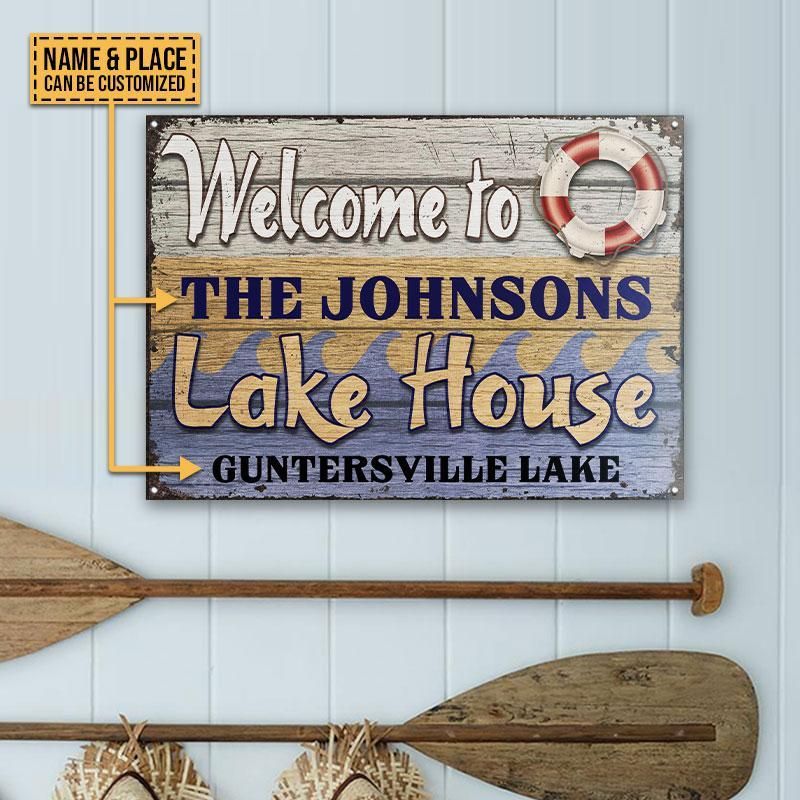 Personalized Lake House Welcome Customized Classic Metal Signs