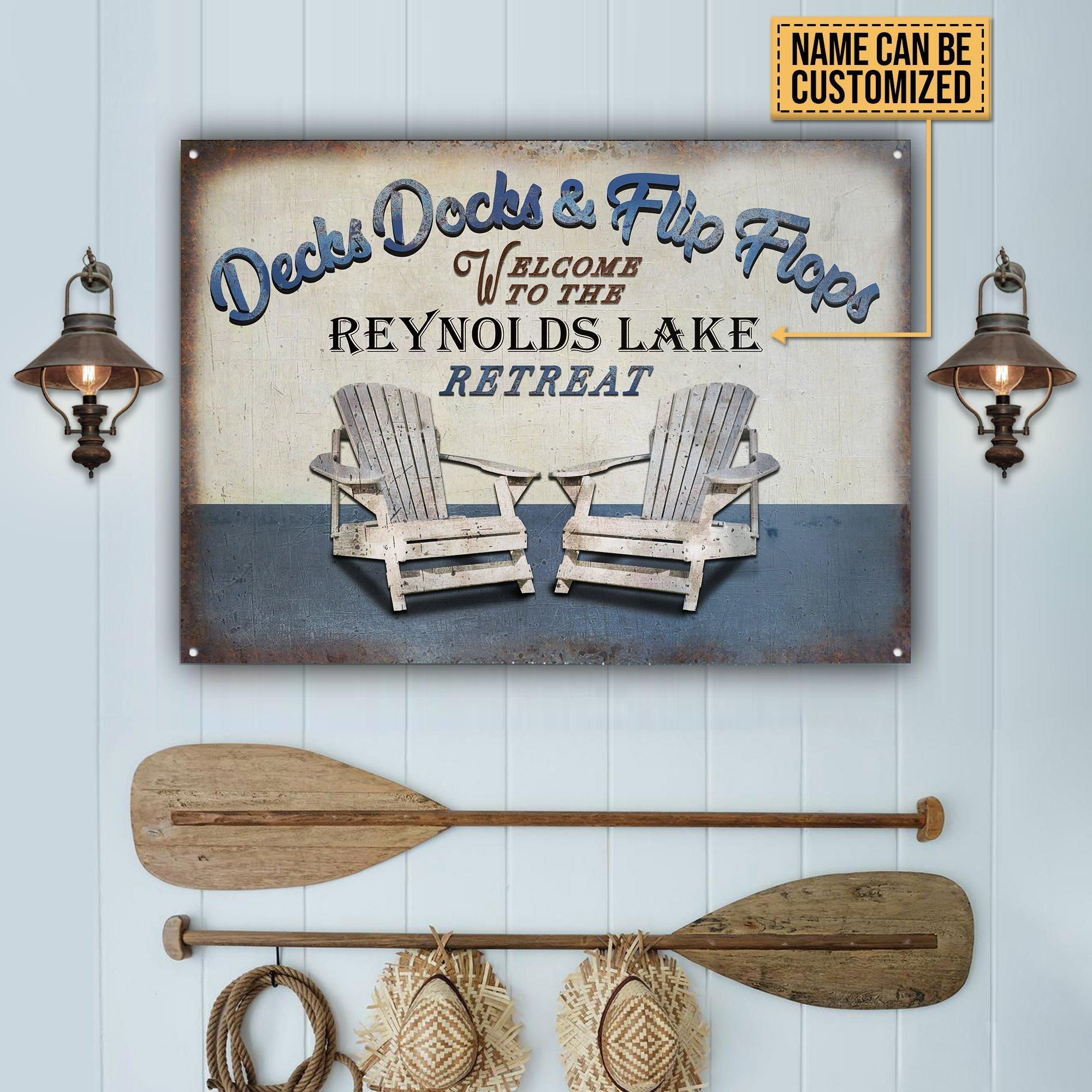Personalized Lake Decks Docks Customized Classic Metal Signs