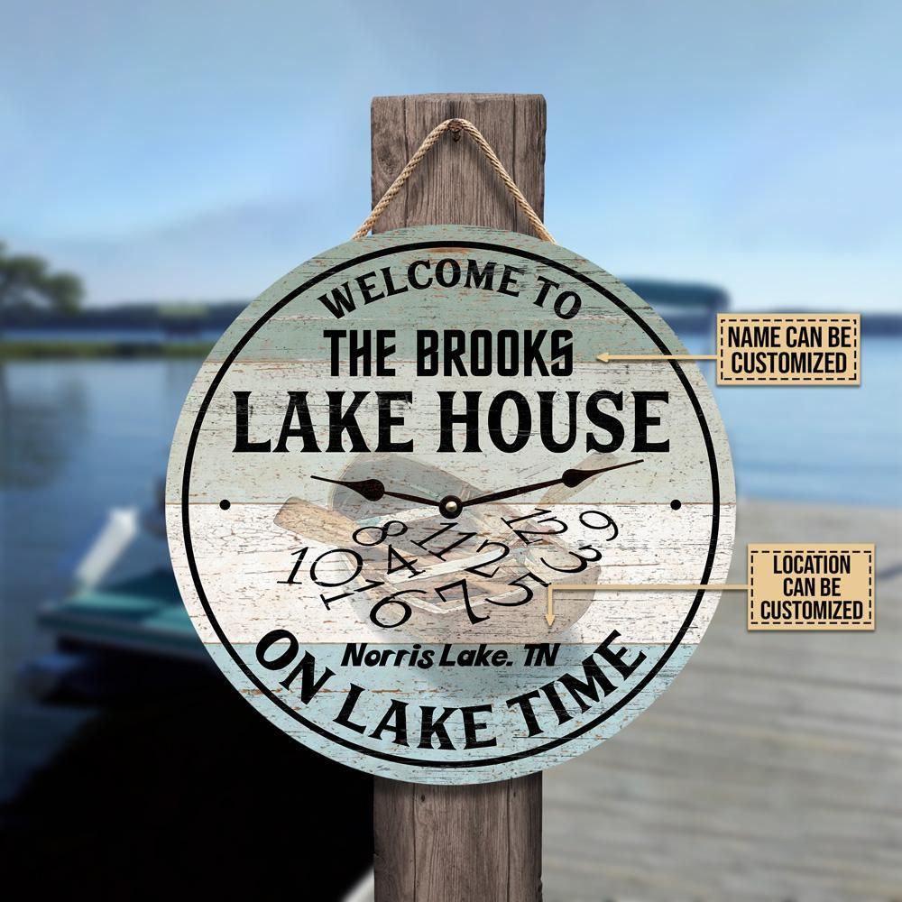 Personalized Boating Welcome To Our Lake House Customized Wood Circle Sign