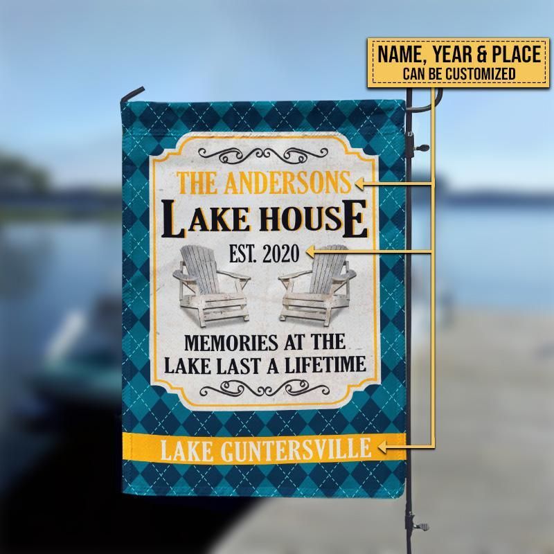 Personalized Lake House Memories Custom Flag
