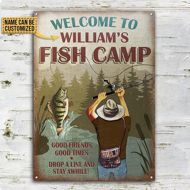 Personalized Fishing Fish Camp Good Friend Customized Classic Metal Signs