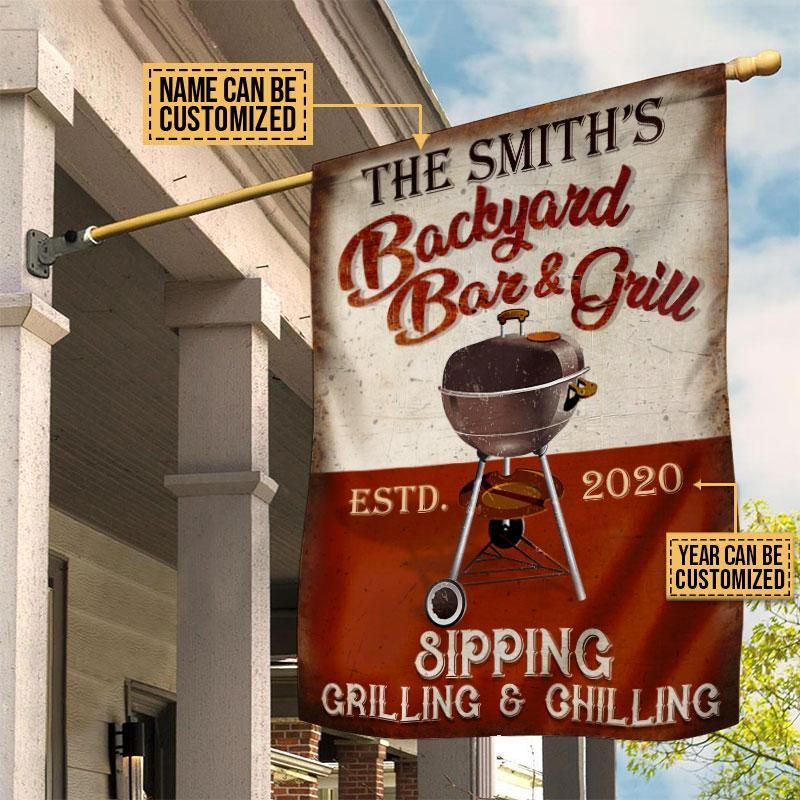 Personalized Grilling Sipping Customized Flag