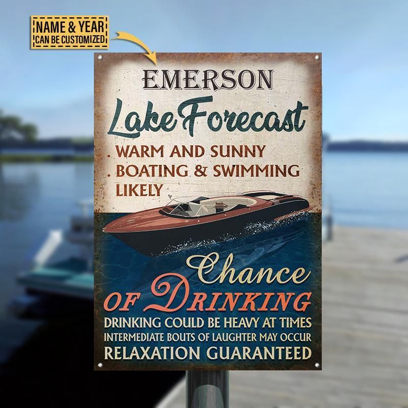 Personalized Boating Lake Forecast Customized Classic Metal Signs