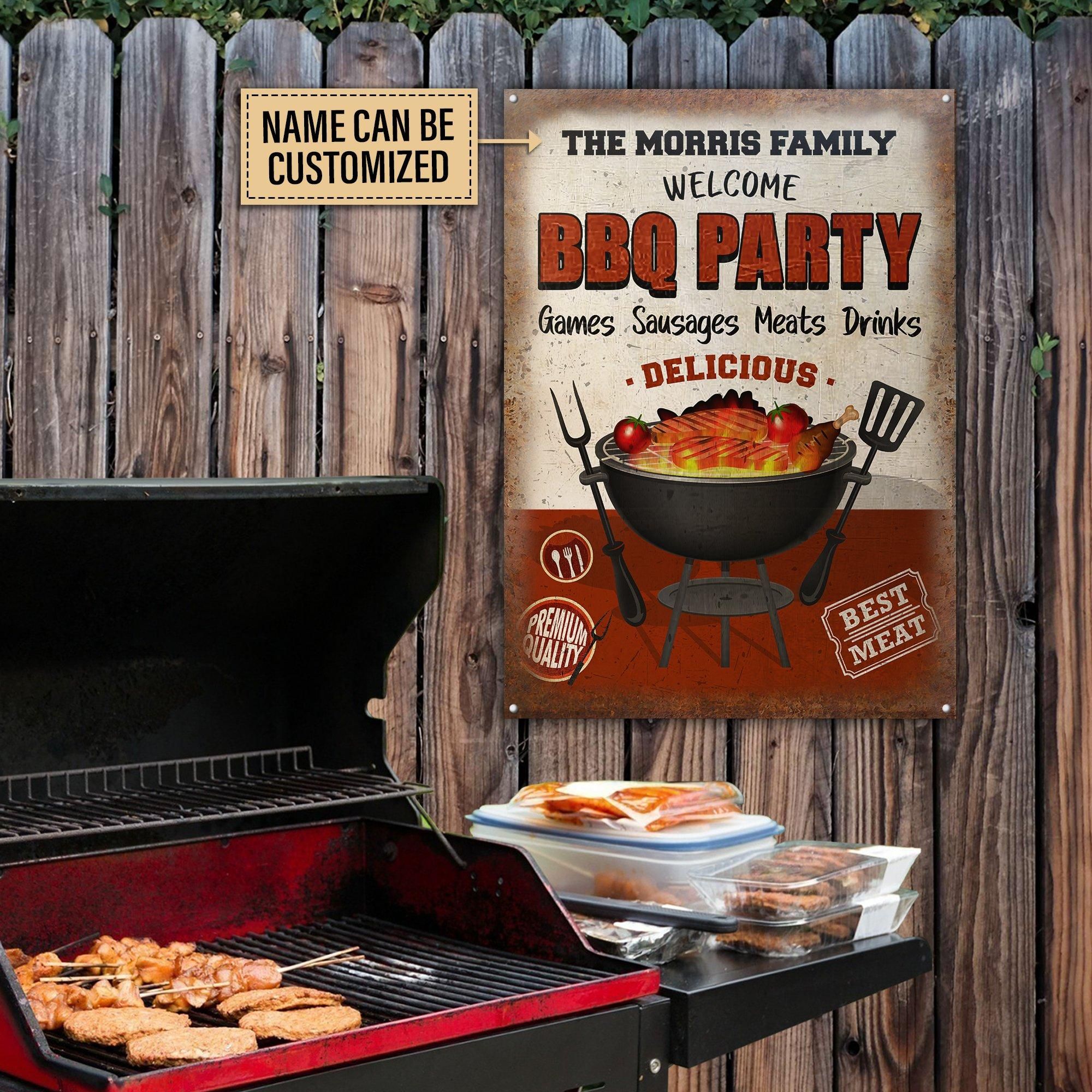 Personalized BBQ Grilling Welcome Party Customized Classic Metal Signs