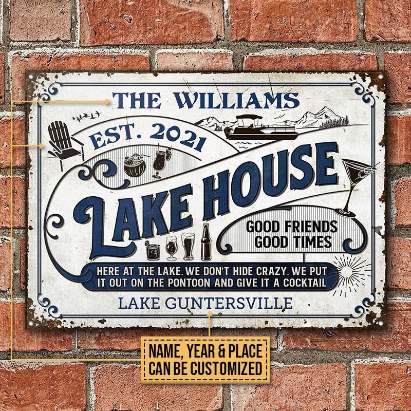 Personalized Pontoon At The Lake Custom Classic Metal Signs
