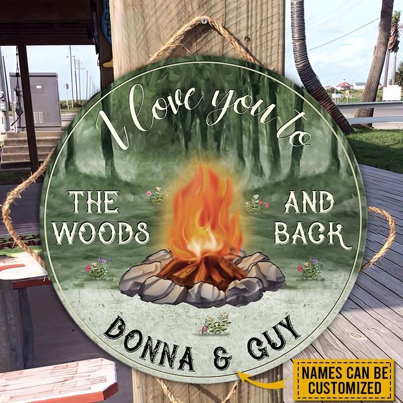 Personalized Camping Love To The Woods Customized Wood Circle Sign