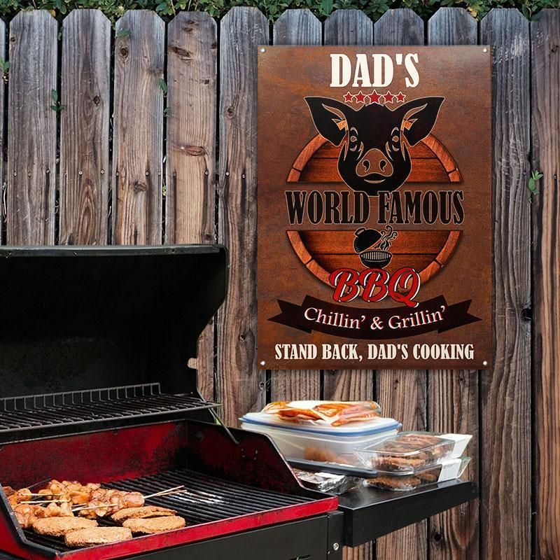 BBQ Grilling Stand Back Customized Classic Metal Signs