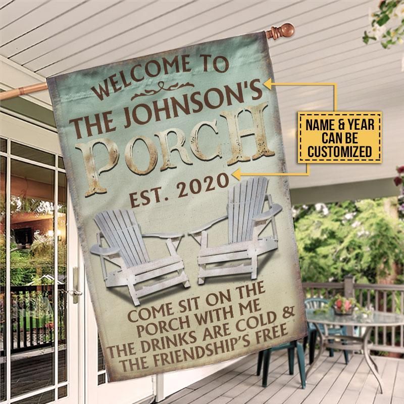 Personalized Lake House Porch Customized Flag