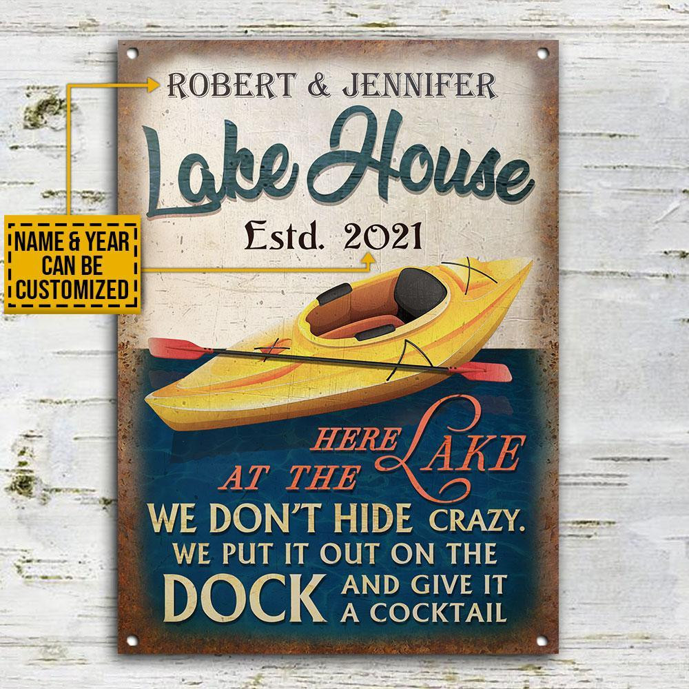 Personalized Kayak Lake Crazy Customized Classic Metal Signs